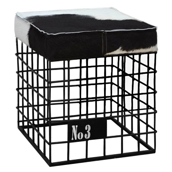 Табурет Cow Skin stool Черно-белый Черный матовый Табурет Cow Skin stool Черно-белый Черный матовый в Рязани | Loft Concept