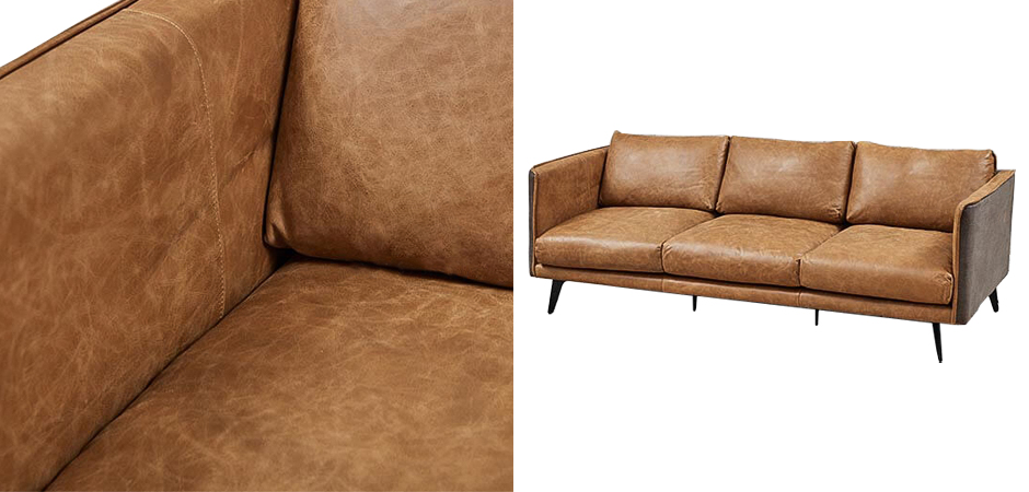 Диван Caramel Leather & Textiles Triple Sofa Диван Caramel Leather & Textiles Triple Sofa - Loft-Concept в Рязани