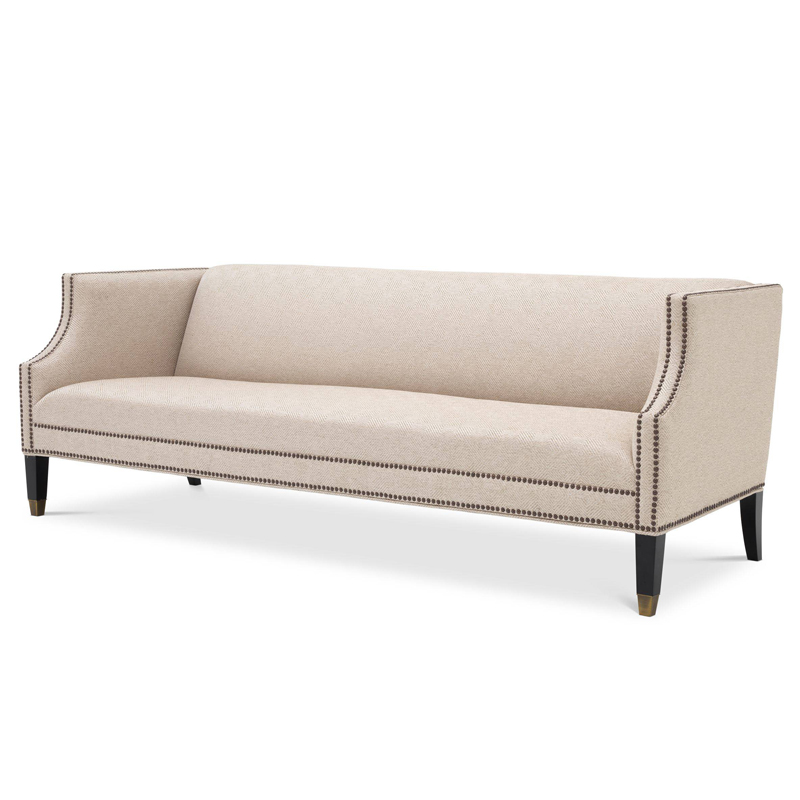 Диван Eichholtz Sofa Doheny Песочный Латунь Черный Диван Eichholtz Sofa Doheny Песочный Латунь Черный в Рязани | Loft Concept