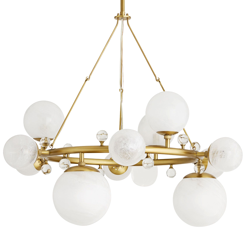 Люстра Arteriors TROON ROUND CHANDELIER Золотой Белый Люстра Arteriors TROON ROUND CHANDELIER Золотой Белый в Рязани | Loft Concept