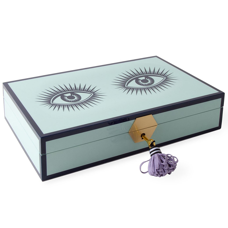 Шкатулка LE WINK LACQUER JEWELRY BOX Jonathan Adler Мятный Сиреневый Темно-синий Шкатулка LE WINK LACQUER JEWELRY BOX Jonathan Adler Мятный Сиреневый Темно-синий в Рязани | Loft Concept