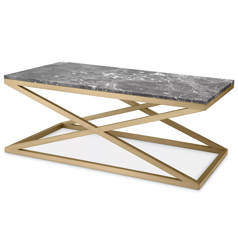 Кофейный стол Eichholtz Coffee Table Criss Cross Латунь Серый Кофейный стол Eichholtz Coffee Table Criss Cross Латунь Серый в Рязани | Loft Concept