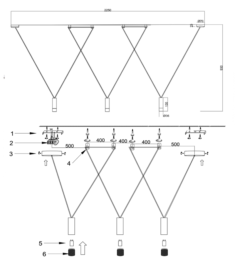 Wireflow LED White Suspension lam 3 патрона Wireflow LED White Suspension lam 3 патрона в Рязани