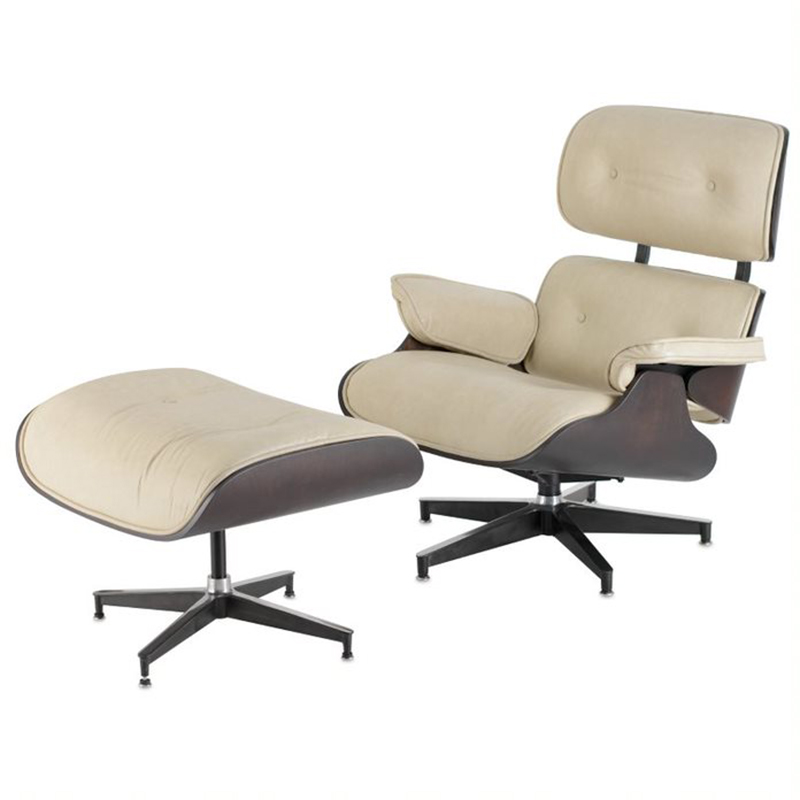Кресло Eames Lounge Chair & Ottoman cream Кремовый Кресло Eames Lounge Chair & Ottoman cream Кремовый в Рязани | Loft Concept