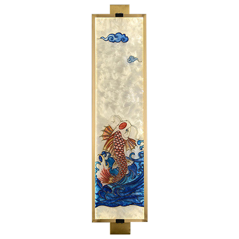 Настенный светильник Red Fish Oriental Scenes Wall Lamp Мульти Золотой Синий Красный Настенный светильник Red Fish Oriental Scenes Wall Lamp Мульти Золотой Синий Красный в Рязани | Loft Concept