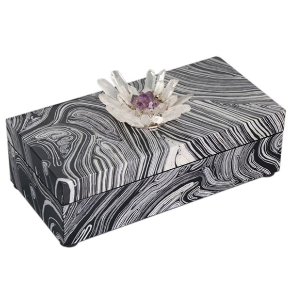 Шкатулка stone Flower Gray Серый Шкатулка stone Flower Gray Серый в Рязани | Loft Concept