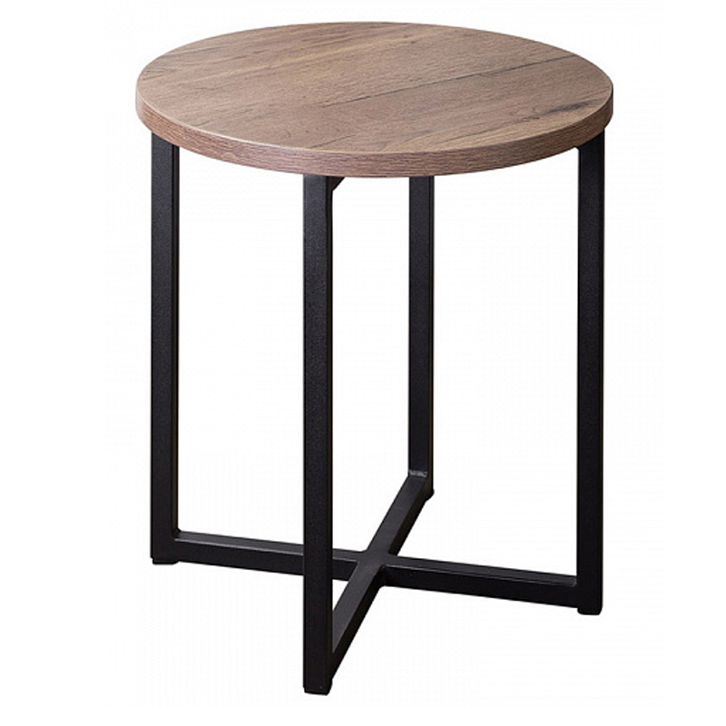 Приставной стол Industrial Oak Heidi Side Table Черный Дерево Табак в Рязани | Loft Concept 