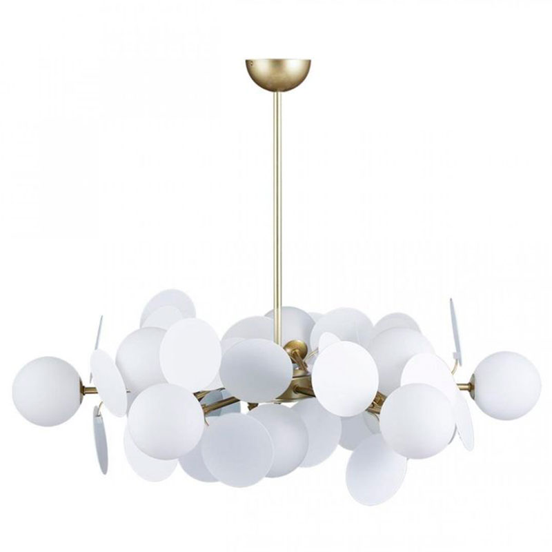 Люстра MATISSE Chandelier White 12 ламп Белый Золотой Люстра MATISSE Chandelier White 12 ламп Белый Золотой в Рязани | Loft Concept