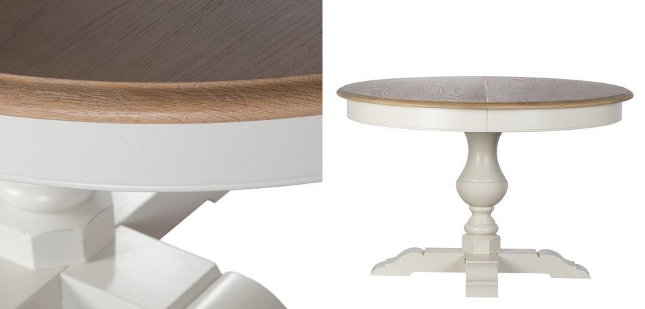 Provence Round Dining Table White раскладной стол Provence Round Dining Table White раскладной стол - Loft-Concept в Рязани