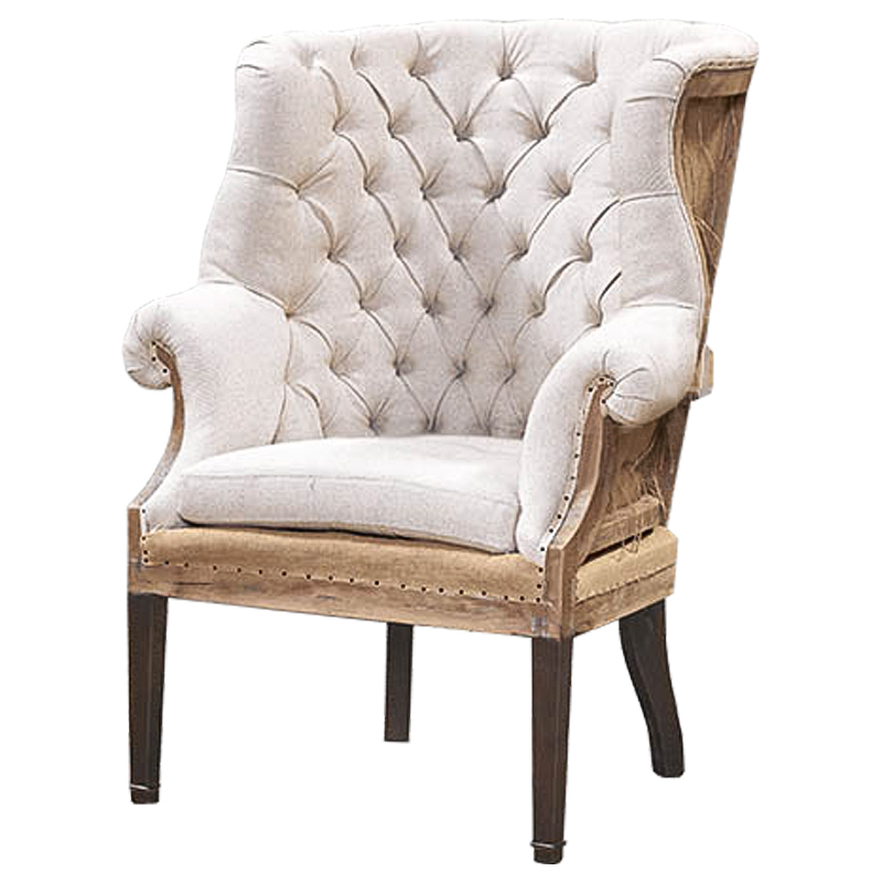 Кресло Gamilton Armchair Beige Бежевый Коричневый Кресло Gamilton Armchair Beige Бежевый Коричневый в Рязани | Loft Concept