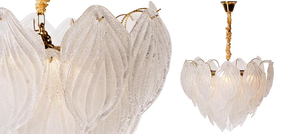 Люстра Textured Glass Chandelier Petal 8 Люстра Textured Glass Chandelier Petal 8 - Loft-Concept в Рязани