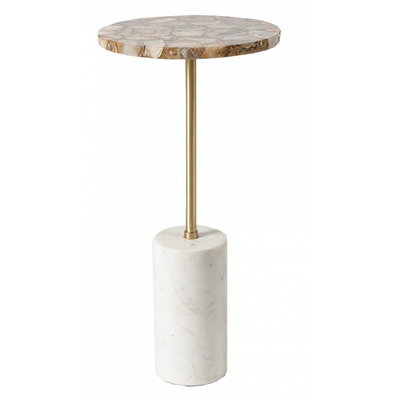 Приставной столик Agate & Marble Бежевый Серый Приставной столик Agate & Marble Бежевый Серый в Рязани | Loft Concept