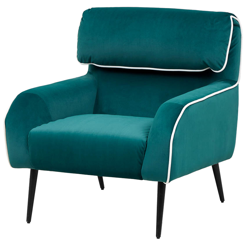 Кресло Basil Armchair Изумрудный Белый Черный Кресло Basil Armchair Изумрудный Белый Черный в Рязани | Loft Concept