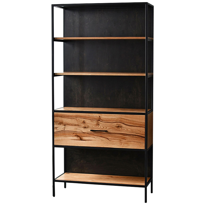 Стеллаж Terrel Industrial Metal Rust Rack Черный Коричневый Стеллаж Terrel Industrial Metal Rust Rack Черный Коричневый в Рязани | Loft Concept