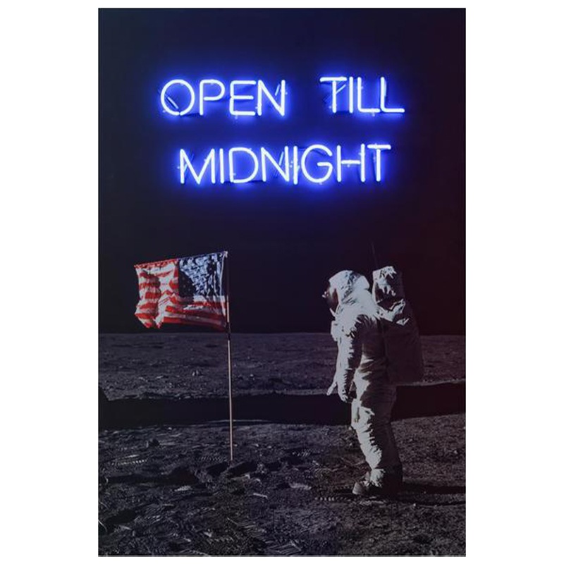 Дизайнерский Постер Неоновый светящийся Moon Landing Мульти Дизайнерский Постер Неоновый светящийся Moon Landing Мульти в Рязани | Loft Concept