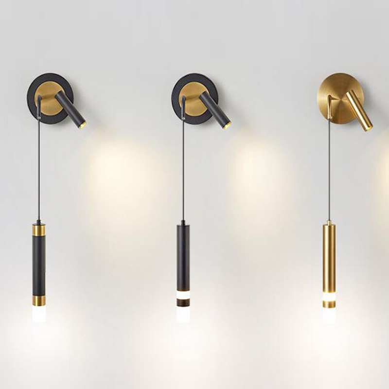 Бра-спот с подвесным светильником Spot Sconce Hanging Lamp Черный Латунь Бра-спот с подвесным светильником Spot Sconce Hanging Lamp Черный Латунь в Рязани | Loft Concept