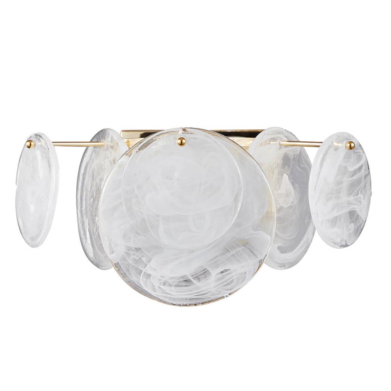 Бра Everett Sconce Белое матовое стекло Золотой Бра Everett Sconce Белое матовое стекло Золотой в Рязани | Loft Concept