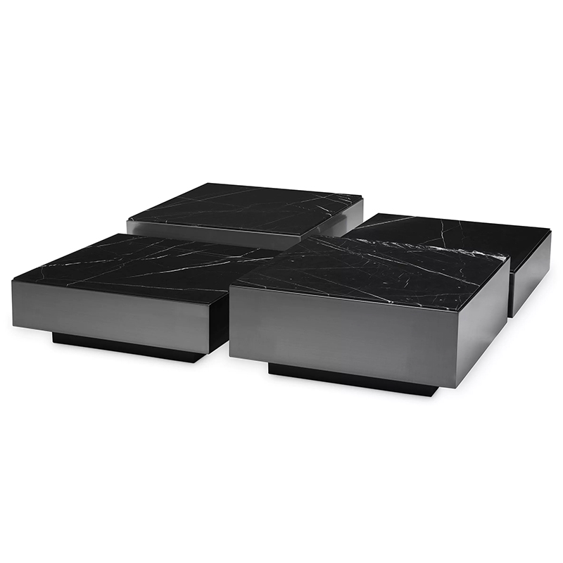 Комплект кофейных столиков Eichholtz Coffee Table Esposito set of 4 Черный Черный Мрамор Nero Комплект кофейных столиков Eichholtz Coffee Table Esposito set of 4 Черный Черный Мрамор Nero в Рязани | Loft Concept