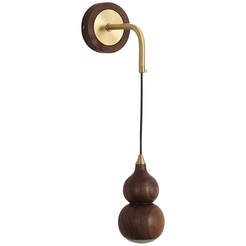 Настенный светильник с плафоном из дерева Neal Wooden Wall Lamp Коричневый Латунь Настенный светильник с плафоном из дерева Neal Wooden Wall Lamp Коричневый Латунь в Рязани | Loft Concept