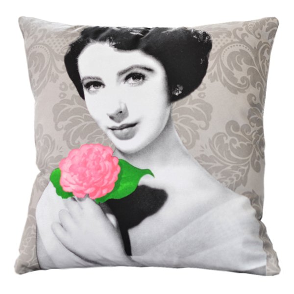 Декоративная подушка Elizabeth Taylor Розовый Серый Мульти Декоративная подушка Elizabeth Taylor Розовый Серый Мульти в Рязани | Loft Concept
