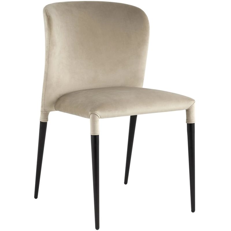 Стул Lori Chair Бежевый Велюр Бежевый Черный Стул Lori Chair Бежевый Велюр Бежевый Черный в Рязани | Loft Concept