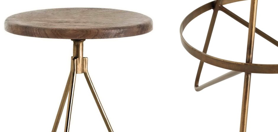 Барный стул Industrial Vintage Brass Iron Swivel Bar Stool Барный стул Industrial Vintage Brass Iron Swivel Bar Stool - Loft-Concept в Рязани