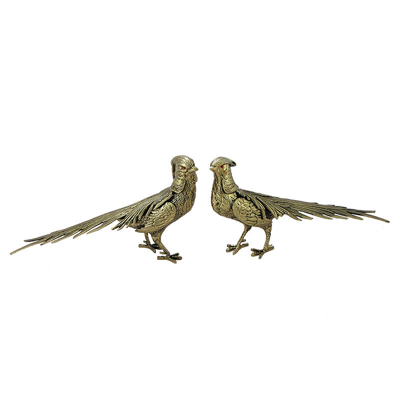 Статуэтка бронзовая пара Фазаны Bronze Birds Золотой в Рязани | Loft Concept 