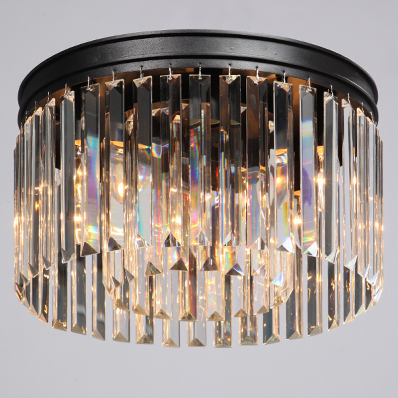 Потолочный светильник ODEON CLEAR GLASS Prism Round 2-TIER 40 см Черный Потолочный светильник ODEON CLEAR GLASS Prism Round 2-TIER 40 см Черный в Рязани | Loft Concept