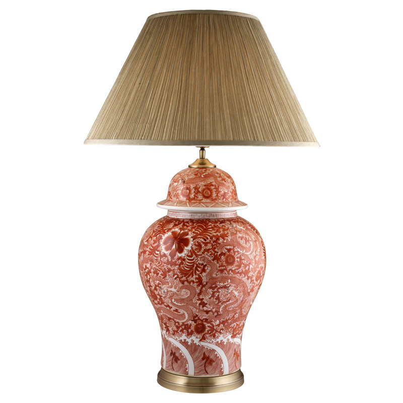 Настольная лампа Eichholtz Table Lamp Palmarito Белый Красный Бежевый Настольная лампа Eichholtz Table Lamp Palmarito Белый Красный Бежевый в Рязани | Loft Concept