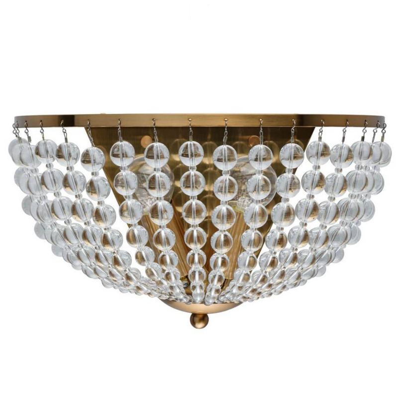 Бра Virginia Clear Beads Wall Lamp Gold Золотой Прозрачное Стекло в Рязани | Loft Concept 