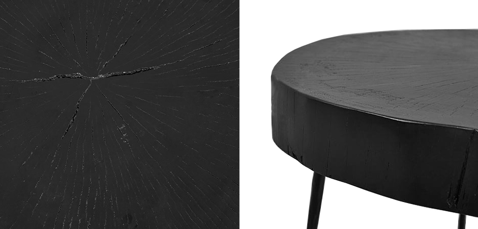 Приставной стол Saw Cut Black Wood Side Table Приставной стол Saw Cut Black Wood Side Table - Loft-Concept в Рязани