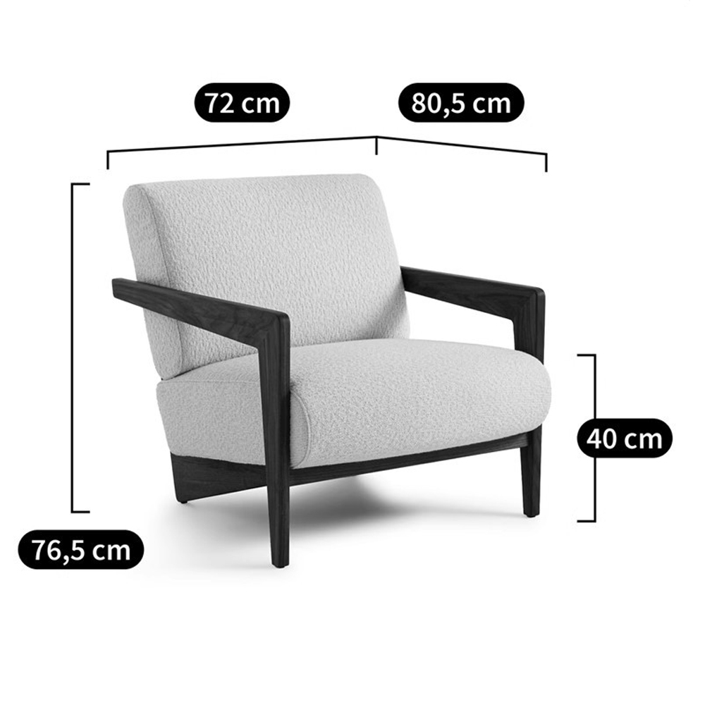 Кресло с обивкой из белого букле Armchair White Boucle Кресло с обивкой из белого букле Armchair White Boucle в Рязани