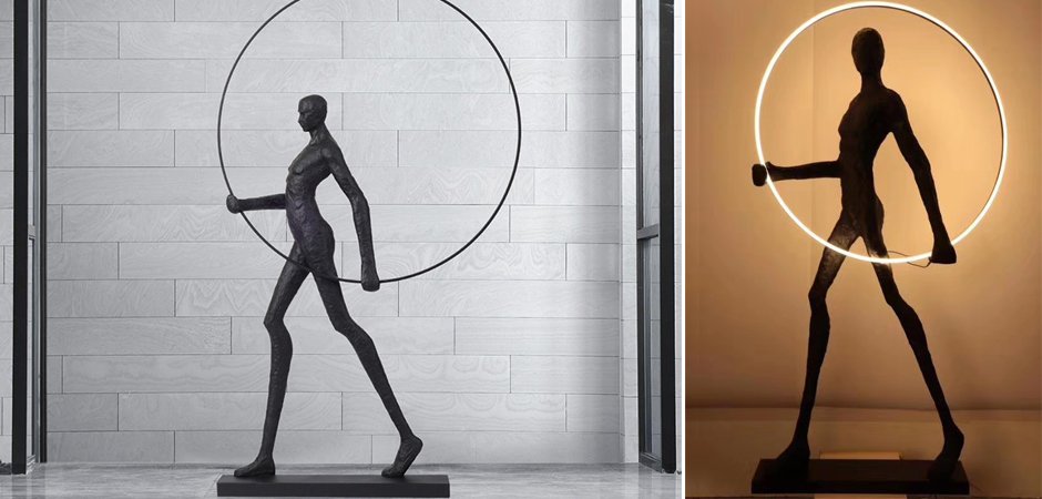 Торшер Man carries light circle Торшер Man carries light circle - Loft-Concept в Рязани