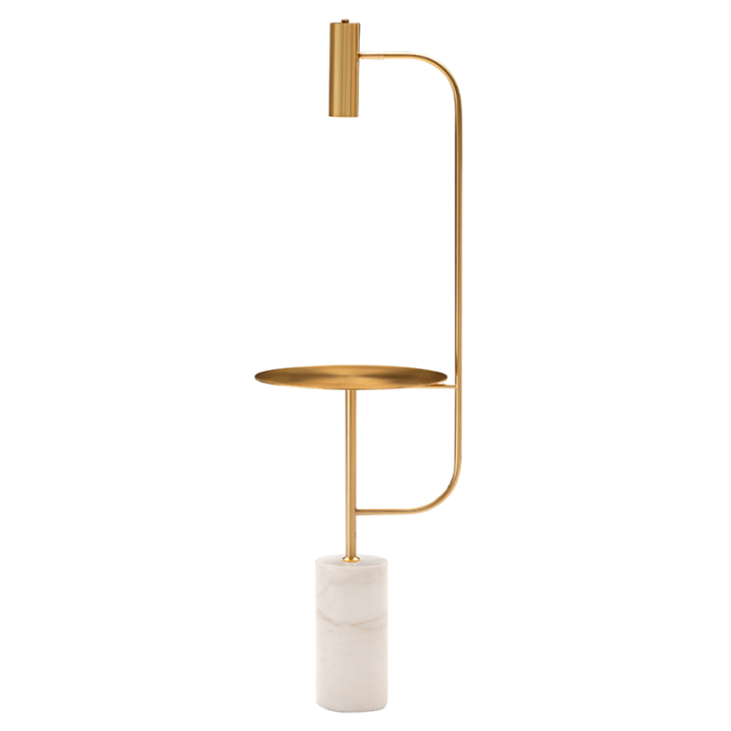 Торшер Marble Floor Lamp Латунь Белый Торшер Marble Floor Lamp Латунь Белый в Рязани | Loft Concept