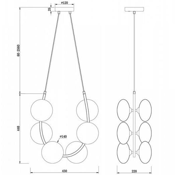 Люстра Marcan 6 Ball Chandelier Black Люстра Marcan 6 Ball Chandelier Black в Рязани