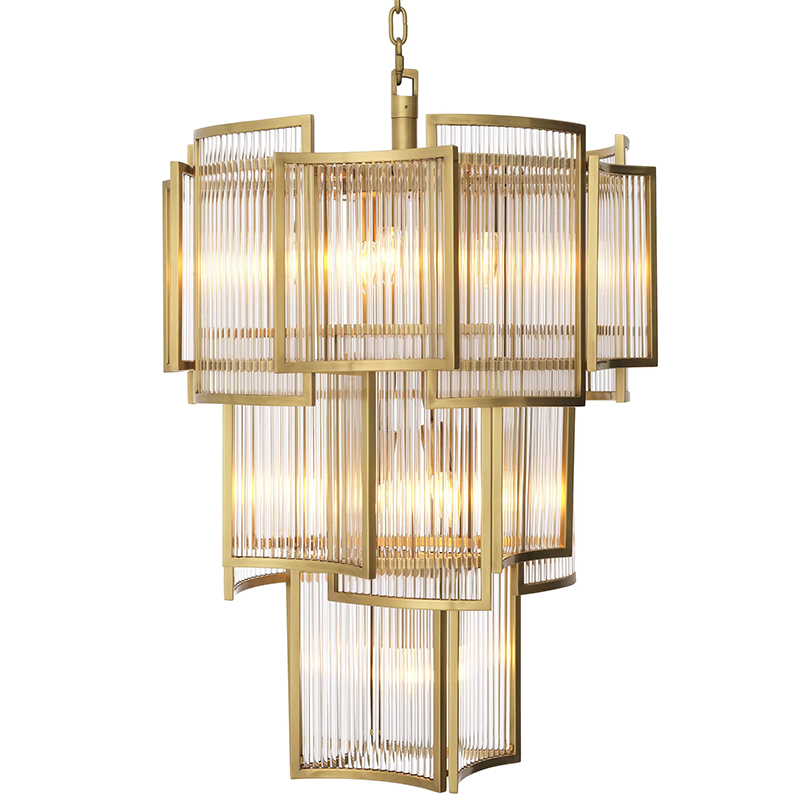 Люстра Eichholtz Chandelier Jet Set Brass Прозрачное Стекло Латунь Люстра Eichholtz Chandelier Jet Set Brass Прозрачное Стекло Латунь в Рязани | Loft Concept