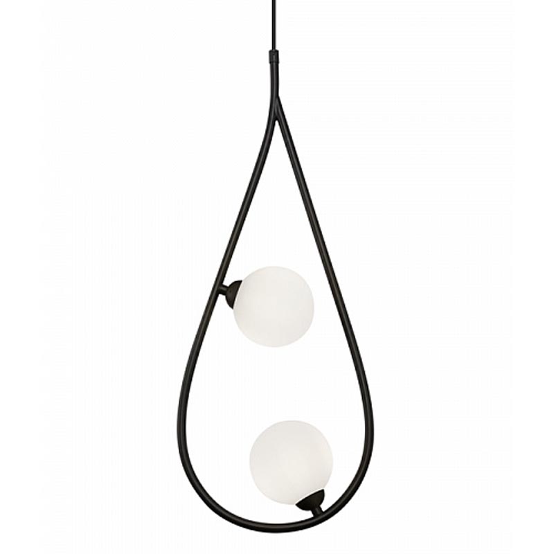Люстра Marcan 2 Ball Chandelier Black Черный Белый в Рязани | Loft Concept 