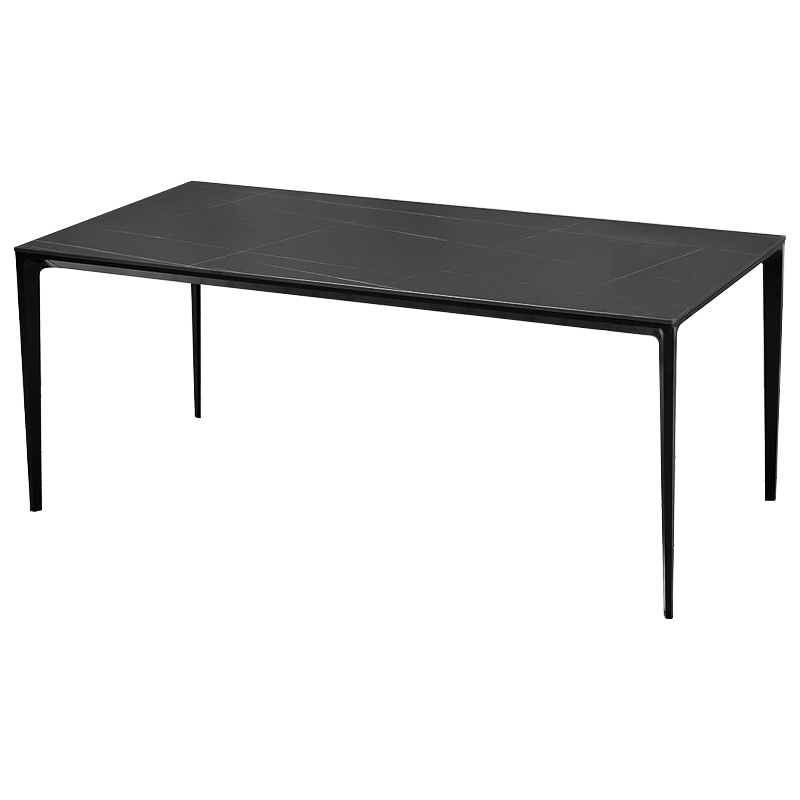 Обеденный стол чёрный с каменной столешницей Benton Dinner Table Черный в Рязани | Loft Concept 