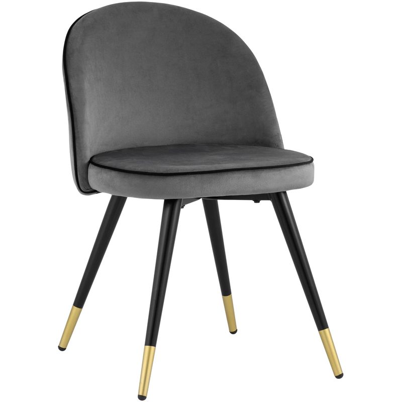 Стул Cooper Chair LUX Серый Велюр Серый Черный Стул Cooper Chair LUX Серый Велюр Серый Черный в Рязани | Loft Concept