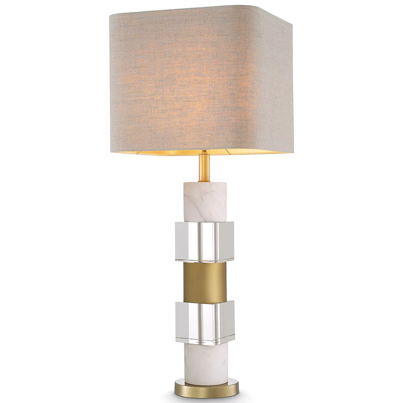 Настольная лампа Eichholtz Table Lamp Cullingham White Marble Прозрачное Стекло Белый Мрамор Bianco Бежево-серый Латунь Настольная лампа Eichholtz Table Lamp Cullingham White Marble Прозрачное Стекло Белый Мрамор Bianco Бежево-серый Латунь в Рязани | Loft Concept