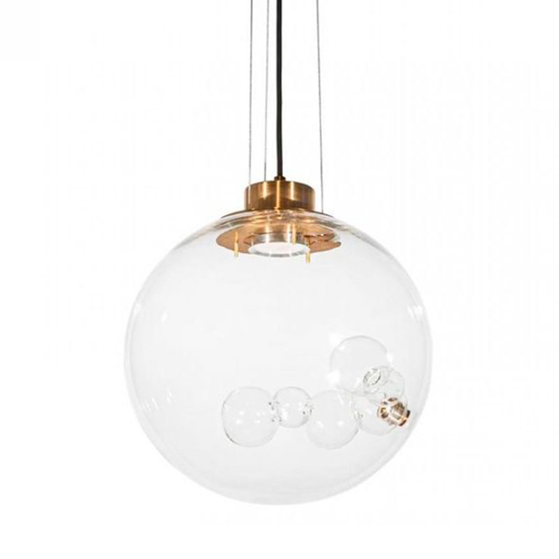 Подвесной светильник Lamps Inside Bubbles side round Золотой Прозрачный Подвесной светильник Lamps Inside Bubbles side round Золотой Прозрачный в Рязани | Loft Concept