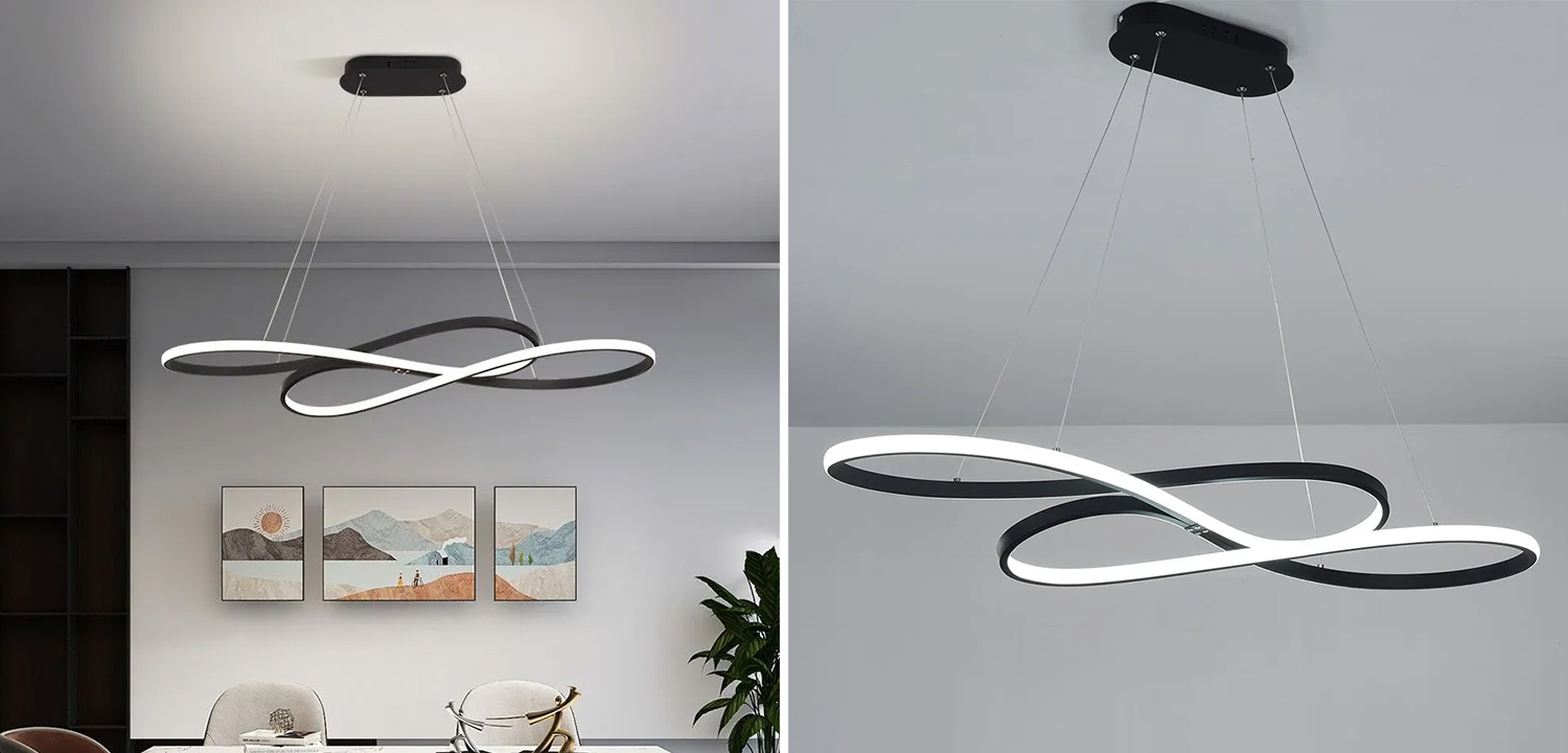 Светодиодная люстра в виде спирали Spiral Lighting Black - фото