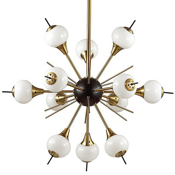 White Glass Globes Sputnik Chandelier Бронза Белый White Glass Globes Sputnik Chandelier Бронза Белый в Рязани | Loft Concept