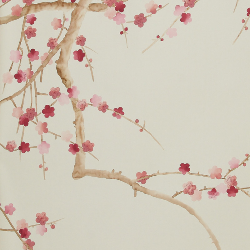 Обои ручная роспись Plum Blossom Blossom on Satin Grey dyed silk Обои ручная роспись Plum Blossom Blossom on Satin Grey dyed silk в Рязани | Loft Concept