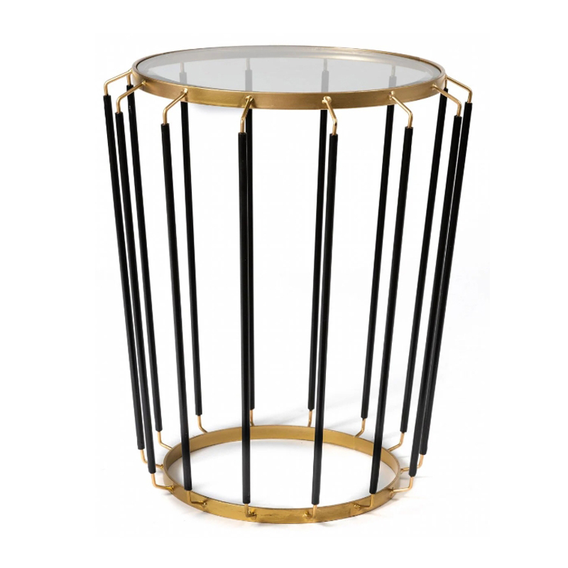 Приставной стол Glass-Top Table Черный матовое золото Приставной стол Glass-Top Table Черный матовое золото в Рязани | Loft Concept