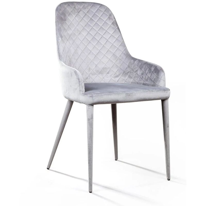 Стул Douglas Rhombus Chair Серый Велюр Светло-серый Стул Douglas Rhombus Chair Серый Велюр Светло-серый в Рязани | Loft Concept