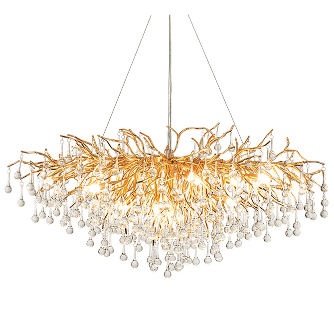 Люстра Droplet Chandelier circle Золотой Прозрачное Стекло Шампань Люстра Droplet Chandelier circle Золотой Прозрачное Стекло Шампань в Рязани | Loft Concept