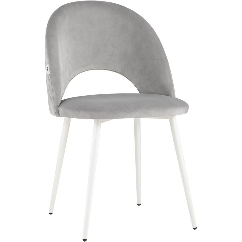 Стул CLIFF Chair Светло-Серый Велюр Светло-серый Белый Стул CLIFF Chair Светло-Серый Велюр Светло-серый Белый в Рязани | Loft Concept