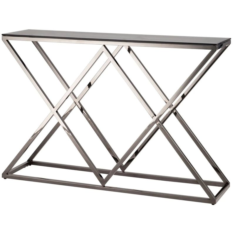 Консоль Geometry Rhombus Dark Chrome Темный хром Стекло Смок Консоль Geometry Rhombus Dark Chrome Темный хром Стекло Смок в Рязани | Loft Concept