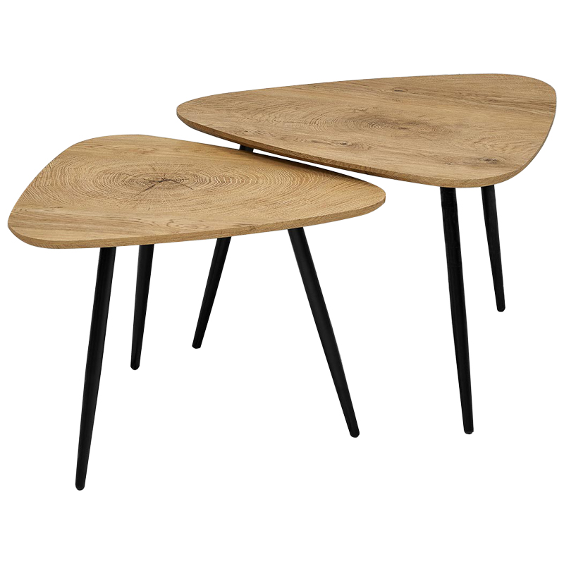 Комплект кофейных столиков треугольной формы Axl Coffee Table Древесина Черный Комплект кофейных столиков треугольной формы Axl Coffee Table Древесина Черный в Рязани | Loft Concept